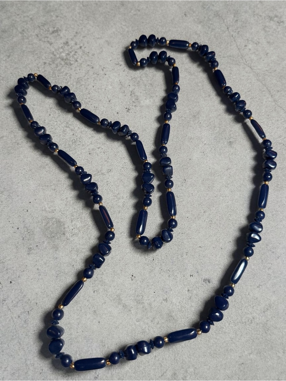 Handcrafted Navy Blue Beaded Necklace - Women Jewelry
